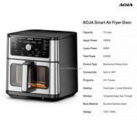 Friteuse à air numérique en acier inoxydable avec 2 éléments chauffants, appareil de cuisson domestique facile à utiliser