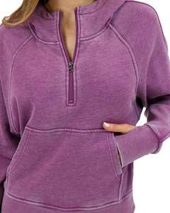 Acid Washed Hoodie <b>For</b> Men And Women Fleece Basics <b>Hoodies</b> Style Men 3XL No <b>String</b> Zip Design Pocket Decoration <b>For</b> Adults - Product Image 3