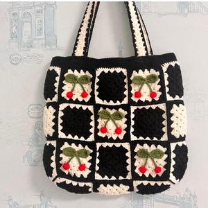 Bolso de Hombro Tejido a Crochet con Diseño de Flor de Cerezo, Hecho a Mano por Newegg&Lenovo, Bolso Personalizado para Niñas, Estilo Abuela, Gran Venta - Product Image 4