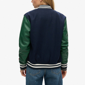 New 2025 Women's High School Fashion Varsity Jacket Black <b>Pink</b> Trending Baseball Jacket Cotton Filled Fancy Ladies Varsity Coat - Product Image 2