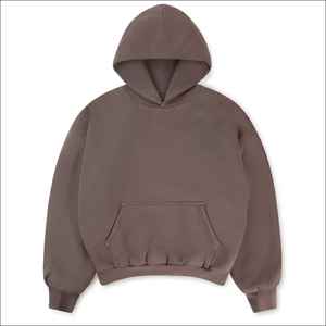 Sweats à capuche en molleton gris chiné de qualité supérieure, 100 % coton, 600 GSM, lourds, anti-rétrécissement, respirants, à épaules tombantes - Product Image 3