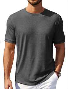 เสื้อยืดผู้ชายผ้าฝ้าย 100% สำหรับฤดูร้อน ราคาถูก MOQ ต่ำ สีพื้น เสื้อยืดผู้ชายสำหรับเล่นกีฬา แห้งเร็ว เสื้อยืดสำหรับวิ่ง ชุดออกกำลังกาย - Product Image 1