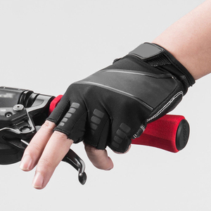 Gants de course demi-doigt Gel respirant rembourré motif imprimé extensible moto et cyclisme Protection des mains sans doigts - Product Image 5