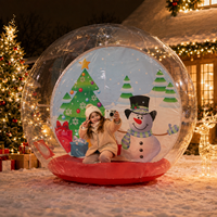 Globe de neige gonflable géant en PVC personnalisé pour cabine photo, design étanche pour événements de fin d'année, centres commerciaux, extérieur