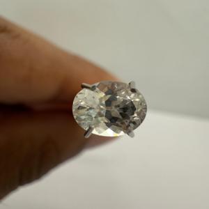Saphir naturel incolore pierre précieuse lâche coupe ovale 1.08ct taille de mélange meilleur prix au Sri Lanka - Product Image 2