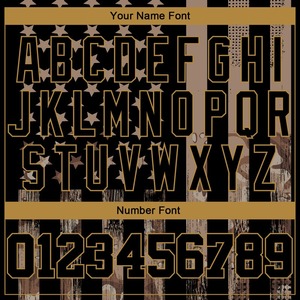 Camo personnalisé noir-vieil or 3D salut au service drapeau américain authentique maillot de baseball - Product Image 6