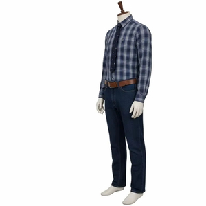 Ceinture en cuir véritable avec boucle vintage, matériau pleine fleur, durable, style classique, ceinture décontractée pour homme, accessoire de mode - Product Image 4