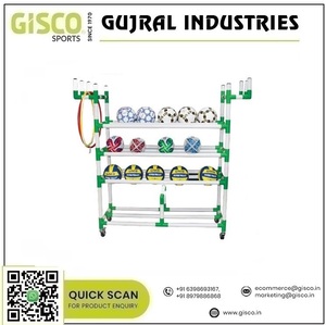 Carro de transporte Multideportivo GISCO, ensambladora de postes de plástico, almacenamiento de transporte de 20 pelotas de tenis, modelo blanco/Verde 45963 competitivo - Product Image 2