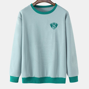 Sweat-shirts pour hommes à manches longues, col rond, respirants, en coton, surdimensionnés, basiques, vente en gros - Product Image 1