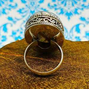 Último anillo de Plata de Ley 925 para mujer cabujón de forma ovalada con piedra preciosa labradorita semipreciosa para joyería de fiesta - Product Image 4