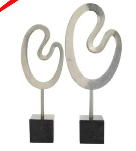 Sculpture polie en argent moderne 2025 avec base en marbre pour salon de bureau - Product Image 5