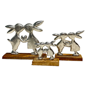 Décoration de Noël Sculpture Métal Lapin Ensemble de 2 Cadeau Article Décoratif Vente Chaude Maison Table Animal Statue Sculpture - Product Image 3