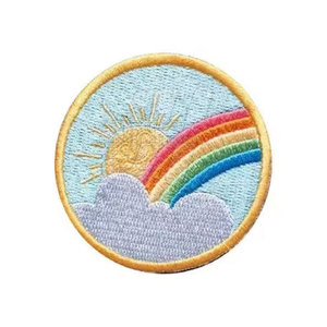 Parche personalizado bordado de tela de sarga con colores brillantes para ropa Parche bordado divertido para trajes Casuales - Product Image 1