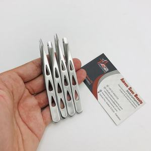 Pinces à épiler professionnelles durables en acier inoxydable de qualité chirurgicale, polies argentées, courbées, inclinées, pointues, marque ASB, pour le façonnage des sourcils - Product Image 6