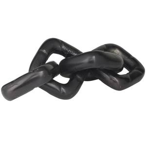 Sculpture en maillon de chaîne en aluminium noir Décoration intérieure moderne Pièce d'accent comprend les dimensions matériau couleur et type d'article - Product Image 1