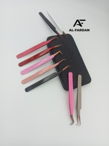 Pinzas de Acero Inoxidable con Puntas Doradas para Extensión de Pestañas, Color Personalizado, Pinzas de Aislamiento Rectas y Curvas - Product Image 4