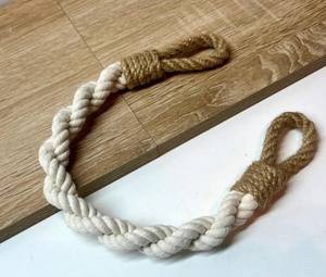 Abrazaderas para Cortinas de Cuerda de Algodón Blanco: Lazos de Yute Natural - Product Image 1