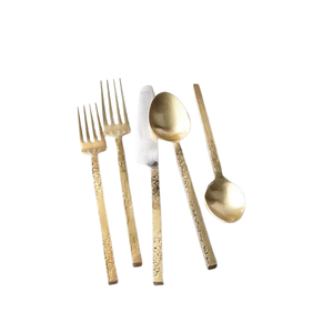 Ensemble de couverts en laiton massif de conception tendance de couleur dorée avec la plus haute qualité ensemble de couverts en forme de taille personnalisée pour un usage domestique - Product Image 1