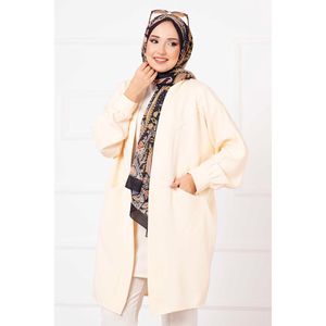 Hijab Atlas crème Veste modeste avec poches latérales pratiques - Product Image 2