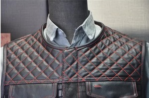 Chaleco de cuero genuino para motocicleta de invierno para hombre, chaqueta de carreras sin mangas con patrón sólido y cuello en V, chaleco informal de calle alta - Product Image 5