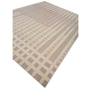 พรมขนสัตว์ถักมือสีเบจและสีน้ำตาลลายเรขาคณิตขนาดใหญ่สำหรับตกแต่งห้องนั่งเล่น พรมปอกระเจา-Aiwl-3045 - Product Image 2