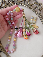 Tasbih Mala en résine, fait main, tendance, islamique, écologique, avec motif ange, perles de prière lisses, pour la méditation, le culte, la dévotion quotidienne, cadeau
