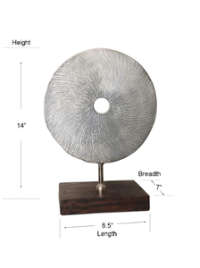 AK ล้อโลหะสีเงินตกแต่งทองเหลืองพร้อมฐานสิ่งประดิษฐ์มาตรฐานโชว์สำหรับตกแต่งโต๊ะ/ตกแต่งโรงแรม - Product Image 6