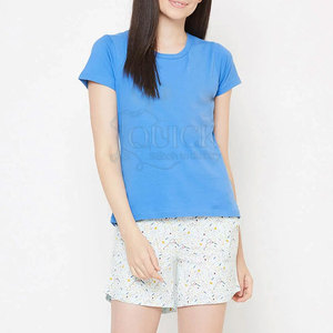 Ligero 100% algodón por encima de la rodilla sólido cómodo transpirable Casual Wear Shorts para mujeres - Product Image 1