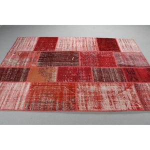 พรมวินเทจตุรกี ขนาด 5.3x7.9 ฟุต พรมขนาดใหญ่ สีแดงขาวไล่เฉด พรมขนสัตว์ - Product Image 2
