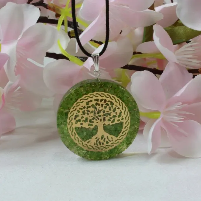 Colgante con forma de árbol de la vida, orgón de Jade verde, símbolo de Chakra de la mejor calidad, para Reiki y curación, venta al por mayor