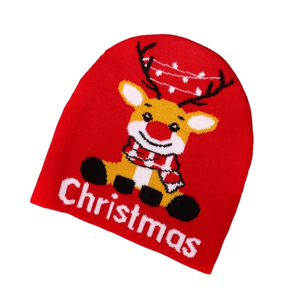 หมวกไหมพรมลายหัวใจเชอร์รี่สำหรับผู้หญิงหมวกฤดูหนาวแฟชั่นสไตล์ยุโรปอเมริกัน - Product Image 1