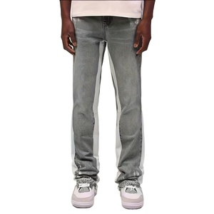 Jeans Rectos de Mezclilla Azul Lavado Estilo Vintage para Hombre, Transpirables y Ligeros, Cintura Media, Spandex/Algodón, Venta al Por Mayor de Fábrica - Product Image 3