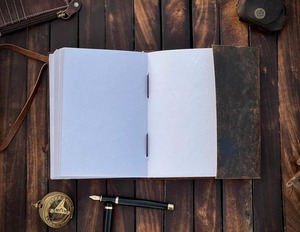 Diario de lobo vintage, cubierta de cuero suave, libro de regalo, Grimoire con encuadernación en espiral, libro de hechizos de bruja en blanco con sombras, papel cubierto - Product Image 3