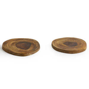 Círculos de madera Posavasos de troncos hechos a mano Juego de 6 para decoración de mesa y accesorios - Product Image 1