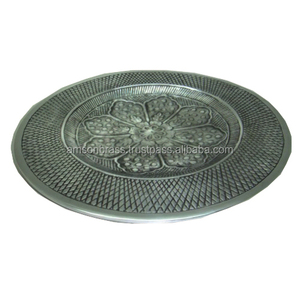 โลหะเหล็กทรงกลม Pewter สำเร็จรูปโต๊ะรับประทานอาหารตกแต่งจานชาร์จสำหรับตกแต่งจานจาน - Product Image 6