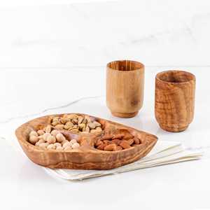 Plato para servir dividido de madera de olivo ArtisRaw-Accesorio de vajilla duradero hecho a mano ecológico - Product Image 3