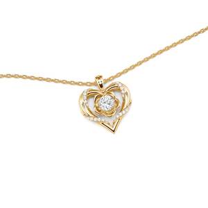 Collar Jeulia Personalizado con Colgante de Corazón de Moissanita de Corte Redondo Clásico para Boda - Product Image 3