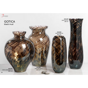 Jarrón de flores en cristal de Murano italiano de alta calidad de la colección Kvara decoración del hogar en barro negro especial regalo perfecto - Product Image 3