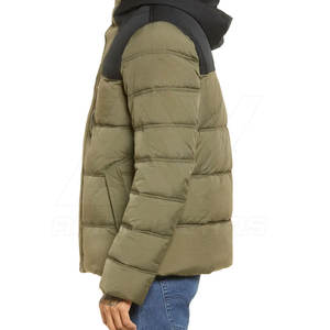 Chaqueta acolchada de lana para hombre ODM 2024, decoración con patrón de soporte con capucha de alta calidad, nuevo diseño de punto, cremallera transpirable, calle alta - Product Image 3