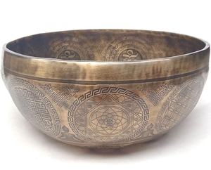 Cuencos de canto religiosos de latón hechos a mano tibetanos para meditación y curación de Yoga, artesanías de Metal hechas en Nepal coleccionables - Product Image 3