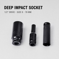 Juego de Llaves de Impacto Profesionales de 8mm*78mm (1/2 Pulgada) con Vaso de Impacto de 1/2 Pulgada para Uso en Talleres