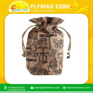 Best Price Stylish Jute <b>Drawstring</b> Wine Bottle Bag Eco-Friendly Promotional Gift Bag for Sale - Product Image 4