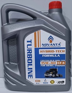 Huile pour moteur diesel semi-synthétique haute performance Novanta Turboline 15W 40 CF4 pour véhicules ULSD camions lourds autobus - Product Image 1