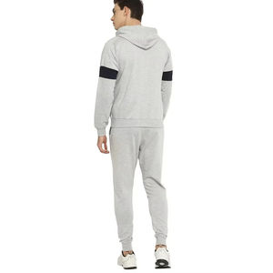 Venta al por mayor de calidad premium 100% algodón hombres chándal personalizado 2 piezas conjuntos lisos sudaderas con cremallera polar hombres cremallera chándal - Product Image 3