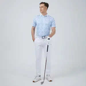 Camisa polo de golfe para homens de negócios com logotipo bordado personalizado: uniforme corporativo com desenho liso em branco