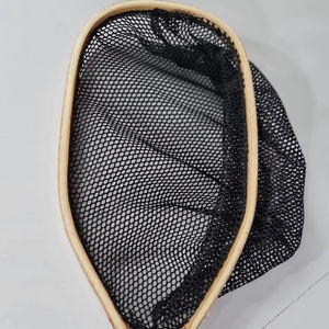 Filet d'atterrissage de pêche à la mouche en plein air Filet à truite Cadre en bois avec filet en caoutchouc Filet coulé à la main Thor Filet de pêche à la truite - Product Image 1