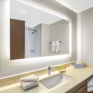 Wyndham bahçe paketi FF & E tedarikçisi banyo arkadan aydınlatmalı LED ayna üst otel mobilya