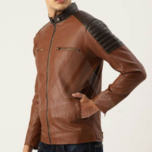 <b>Slim</b> <b>Fit</b> Breathable Men Leather <b>Jacket</b> 2025 Winter Fashion <b>Jacket</b> OEM Design Leather <b>Jacket</b> For Men - Product Image 2