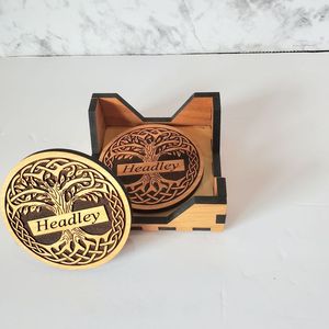 Posavasos de nueces de Venta caliente Juego de tablero de queso de madera de acacia Posavasos cuadrados de diseño de lujo lindo para taza de té para uso de mesa - Product Image 4