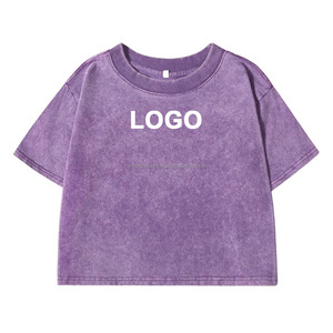 Women's Casual Sport Gym Clothing Solid <b>Slim</b> Washed T-Shirt Streetwear Short Sleeve Crop Top Feathers Lace Decoration Front Logo - Product Image 2